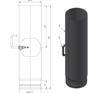 pijpdeel 500mm met smoorklep